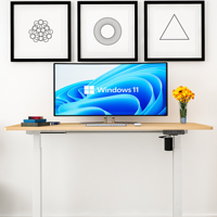 Bureau assis-debout électrique moderne à prix abordable, réglable en hauteur, avec panneau en bois, mobilier de bureau mural extensible