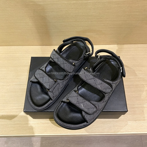 Sandalias Planas de Cuero Chic de Marca de Diseñador para Mujer, Calzado de Verano para Playa, Venta al por Mayor - Product Image 1