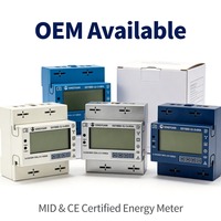 Meter Energi MID Tiga Fasa untuk Asrama Universitas, Direct 80A 1000 Imp/kWh 2x S0 Pulse IP51 DIN Rail
