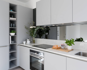 Modern <strong>Small</strong> Kitchen <strong>With</strong> White Lacquer Handless Custom MDF <strong>Door</strong> Kitchen <strong>Cabinet</strong> Sets Made in China - Product Image 3