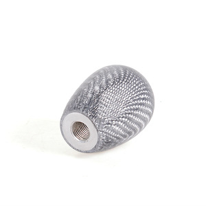 Accessoires décoratifs universels pour voiture, pommeau de levier de vitesse en fibre de carbone, forme ronde, avec adaptateur pour voiture - Product Image 3