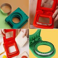 Portable oeuf Sandwich Maker carré manuel pain presse à sertir bricolage gelée sans croûte Sandwich pain tarte emporte-pièce et scellant