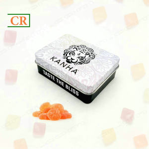 Custom Printed Child Proof Small Rectangle Tins Gummies Box Metal Type And Null Use Child Resistant Tin Box
