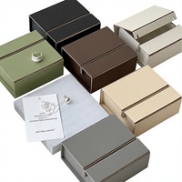 Boîte cadeau rigide en carton mat avec fermeture magnétique, personnalisable avec logo, pour bijoux, boîte de rangement rectangulaire pour marques de luxe, pour mariage