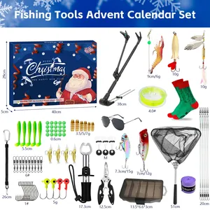 Lushawer Bộ Quà Tặng lịch phiêu lưu câu cá 24 cái/bộ Bộ dụng cụ câu cá Phụ Kiện Hộp câu cá kết hợp Quà Tặng câu cá giáng sinh - Product Image 3