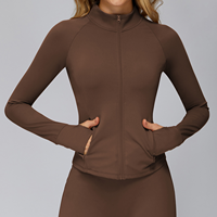 Ensembles de vêtements de sport personnalisés pour femmes, grandes tailles, manches longues, taille élastique, créez votre propre marque, nouvelles vestes de gym