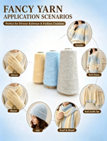 Cost Effective Stock Blended Fancy Yarn 1/14Nm Recycled Polyester Polyester Knitwear Factory Bulk Order Baihua Velvet Dyed