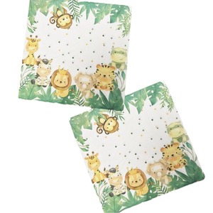 Printed Lion Shaped Square Paper Napkins 33x33cm For Themed Party Disposable Serviettes - Product Image 5