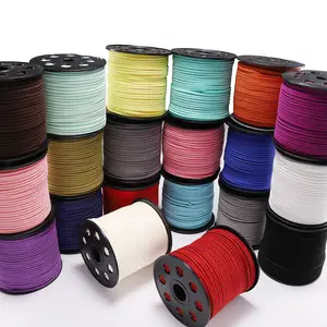 Suede Flat Faux Leather Elastic Cord Stretchy String for necklaces bracelets jewelry making beading