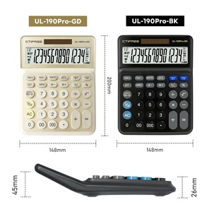 เครื่องคิดเลขตั้งโต๊ะอิเล็กทรอนิกส์ CTIFREE -190Pro 14 หลัก  แบบพื้นฐาน  ใช้พลังงานสองระบบ  ตัวเครื่องพลาสติก  พร้อมปฏิทิน  ได้รับการรับรองมาตรฐาน CE สำหรับธุรกิจ - Product Image 2