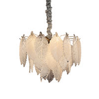 Lustre en cristal de verre givré de luxe, luminaire suspendu ovale moderne pour villa, salle à manger, LED à intensité variable, garantie 2 ans