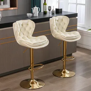 Sgabelli da Bar Moderni Girevoli in Metallo Dorato con <span class=keywords><strong>Altezza</strong></span> Regolabile per Casa, Bar, Sala da Pranzo, Cucina e Arredamento Commerciale - Product Image 1