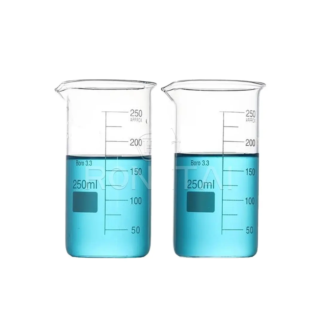 RONGTAI borosilikat laboratuvar cam eşyaları üreticileri beher cam 50 ml çin 5ml 10ml cam laboratuvar beher