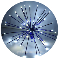 Guirlande lumineuse LED Starburst de 24 pouces, blanc chaud, IP44, sphère de feux d'artifice suspendue en plastique, pour Noël, intérieur/extérieur, étanche