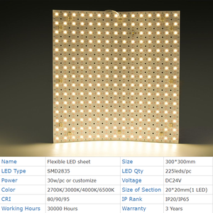 Panel de Lámina LED Flexible Cortable de un Solo Color, Personalizable, Tamaño 300*300mm, SMD2835, 225 LED/PC, Retroiluminación para Piedra Ónix - Product Image 2