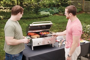 Parrilla de Gas de Mesa de Acero Inoxidable de Primera Calidad con Dos Quemadores, 12.5 kg, para 3-5 Personas, para Acampar, Jardín, Picnic - Product Image 4