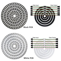 WS2812B 5050 SMD RGB Pixel lampu cincin 16/30/45 LED yang dapat diatur 1m USB modul melingkar untuk plastik Arduino/ESP8266 6000K 5V