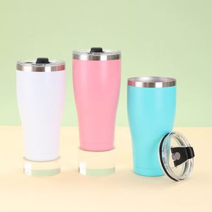 20oz Gradient Curved Tumbler <b>Double</b> <b>Wall</b> Vacuum Insulated Stainless Steel Mug with Lid Reusable Perfect - Product Image 2