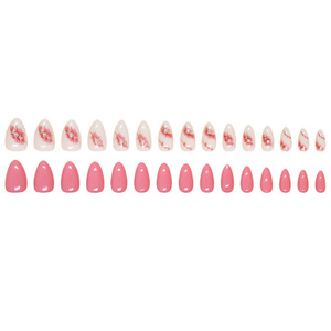 Haute Qualité De Luxe Conçu Réutilisable Imprimé <span class=keywords><strong>Faux</strong></span> <span class=keywords><strong>Ongles</strong></span> Court Fleur D'amande Presse Sur <span class=keywords><strong>Ongles</strong></span> <span class=keywords><strong>Ongles</strong></span> Artificiels Pour Femme - Product Image 2