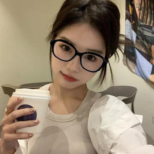 Monture de lunettes anti-lumière bleue ovale Qianai, taille moyenne, unisexe, verres en acétate, style irrégulier, protection UV 400 - Product Image 3