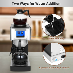 Commercial Stainless Steel <b>Coffee</b> Brewer Drip <b>Coffee</b> Maker Filter <b>Coffee</b> <b>Machine</b> with Carafes Decanter Warmer Plates for Café - Product Image 3