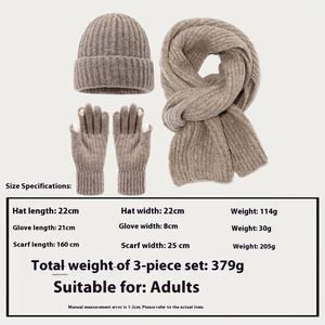 Ensemble trois pièces tendance : gants tactiles, bonnet et écharpe chauds - Product Image 3
