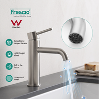 Robinet de lavabo monté sur pont Frascio robinet de lavabo de salle de bain moderne monotrou robinet d'eau de luxe moderne pour salle de bain d'hôtel