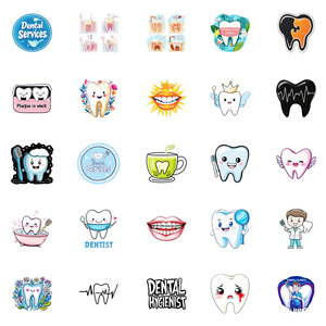 Recién 50PCS divertido dentista protección de dientes niños <span class=keywords><strong>pegatinas</strong></span> dentales educativas - Product Image 3
