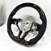 Volante de Fibra de Carbono para Automóvil Hyundai Elantra N con LED, Fibra de Carbono Roja Forjada con Suede, para I30N KONA N
