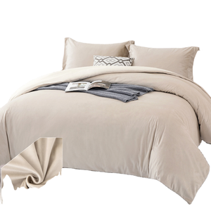 Khách Sạn Bộ Đồ Giường Đặt 100% Cotton 300TC Sateen Rắn Màu Sắc Nữ Hoàng/Vua Kích Thước <span class=keywords><strong>Comforter</strong></span> Bìa 2 Vỏ Gối Dệt Kỹ Thuật Cho Nhà - Product Image 2