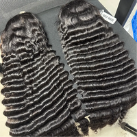 Rambut Keriting Vietnam Burma Mentah HD Lace Virgin Human Hair, Lace Front Transparan Tanpa Lem, Rambut Mentah Tanpa Proses, Wig