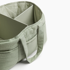 Ukuran kustom desain Logo katun lembut Muslin popok bayi keranjang Organizer dengan Hook-loop pembagi yang dapat dilepas di dalam - Product Image 3