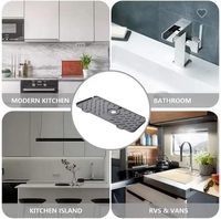 Tapis de cuisine en silicone - Nouveauté Tapis en caoutchouc de silicone, anti-éclaboussures pour robinet, récupérateur de gouttes, tapis de drainage