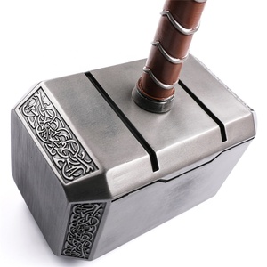 Réplique réelle du marteau de <span class=keywords><strong>Thor</strong></span> Mjolnir en résine à l'échelle <span class=keywords><strong>1</strong></span>:<span class=keywords><strong>1</strong></span>, accessoire de cosplay du film Avengers, avec présentoir en plastique - Product Image 4