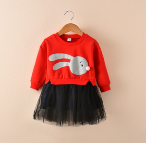 Ragazze dei bambini dei vestiti del fumetto del <span class=keywords><strong>coniglio</strong></span> t abiti camicia abbigliamento per bambini maglia del <span class=keywords><strong>vestito</strong></span> dal tutu - Product Image 5