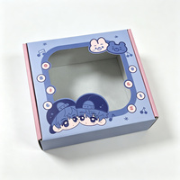 Boîte d'expédition en carton ondulé personnalisée avec fenêtre transparente en PVC, finition pailletée, cadre photo imprimé sur mesure, emballage portable gratuit