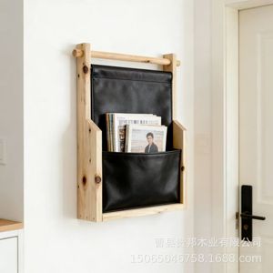 Wooden Magazine <b>Rack</b> Natural Wood Color Durable Storage For Entryway Bedroom Living Room <b>Kitchen</b> Office - Product Image 4