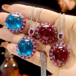High Quality Eco-friendly Copper <b>Silver</b> Plated Oval Cut 18*20mm Multicolor Imitation Colorful Gemstone Women Jewelry Set Tu - Product Image 1