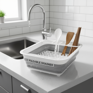 Escurridor plegable Myrva para fregadero de cocina, escurreplatos plegable con soporte para cubiertos para uso en encimera - Product Image 2