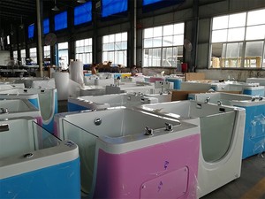 <span class=keywords><strong>Vasca</strong></span> da Bagno per Neonati Sunrans in Acrilico Rosa con Finestra Trasparente per Idroterapia - Product Image 4