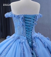 Feishiluo luxe paillettes perle moelleux soirée bal robe de bal 3D fleur hors épaule robes de mariée robes de mariée robe de bal