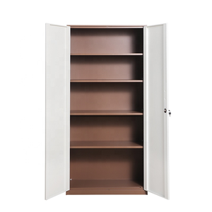 Grande armoire de bureau en métal à 4 étagères, armoire à deux portes battantes, armoire de classement en acier, armoire pour le rangement des vêtements et l'utilisation dans la chambre - Product Image 4