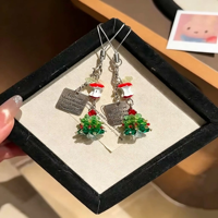 Chaîne de téléphone Arbre de Noël, Pendentif perlé en cristal brillant, Décoration mini pomme, Ornement suspendu élégant et original, Cadeau de Noël mignon