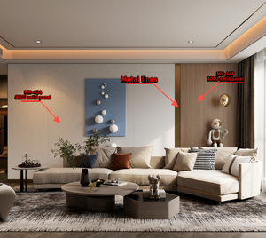 Panel de pared interior de PVC de alta calidad Melinco, revestimiento de fondo decorativo impermeable para Apartamentos, villas, hoteles para sala de estar - Product Image 3