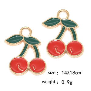 Graziosi Ciondoli a Forma <span class=keywords><strong>di</strong></span> Ciliegia Placcati Oro con Strass e Smalto, <span class=keywords><strong>Pendenti</strong></span> con Perle per Creazione <span class=keywords><strong>di</strong></span> Gioielli Fai-da-Te, Collane, Bracciali, <span class=keywords><strong>Orecchini</strong></span> e Artigianato - Product Image 5