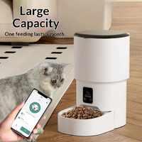 Distributeur de nourriture intelligent et moderne pour animaux de compagnie avec grande capacité de 4 L, alimentation programmée, commande vocale à distance, vidéo et prise en charge de l'application pour usage domestique, vente en gros