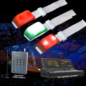 4 led 팔찌 밝게 버튼을 눌러 팔찌를 제어하십시오 dmx 원격 제어 폴리 에스테르 패브릭이있는 led 팔찌 - Product Image 1