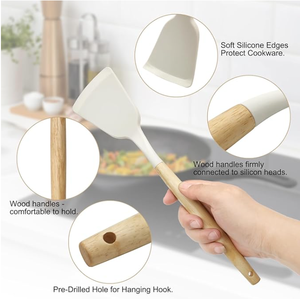 Chịu Nhiệt Silicone đồ dùng nhà bếp thiết lập 12 trong 1 không dính và máy rửa chén an toàn Đồ dùng nấu ăn với chủ Box Đối với trang chủ sử dụng - Product Image 2