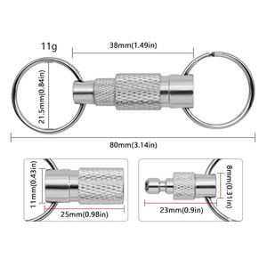 Mùa Xuân Chia Snap Tách Tách Keychain Nhanh Chóng Phát Hành Có Thể Tháo Rời Đôi Nhẫn Kéo Ngoài Móc Khóa Có Thể Tháo Rời Cho Túi Ví Vành Đai - Product Image 3