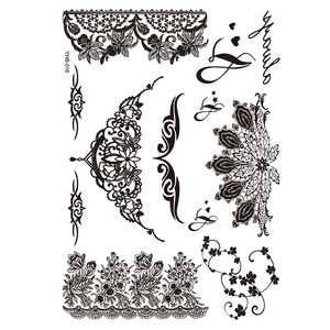 <span class=keywords><strong>Tatouage</strong></span> temporaire imperméable au henné pour mariée, motif dentelle sexy pour femme, cône de henné noir et <span class=keywords><strong>blanc</strong></span> Mehndi - Product Image 6